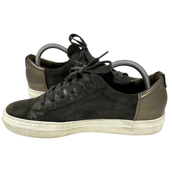 Paul Green Nuevo Suede Green Sneakers US Size 7 Low Top Lace Up Zipper Casual - Picture 9 of 14